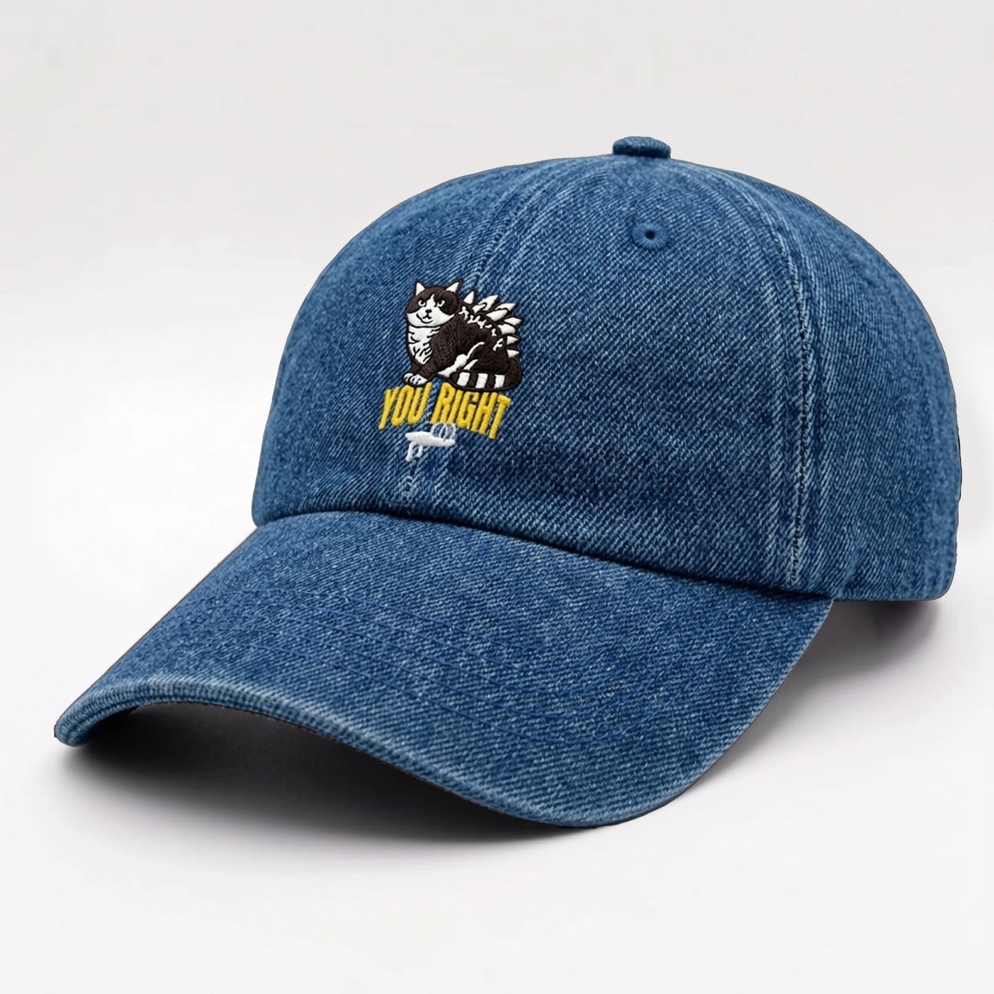  “YOU RIGHT” Cat Dino Dad Hat | Cat Is Always Right Embroidered Cap