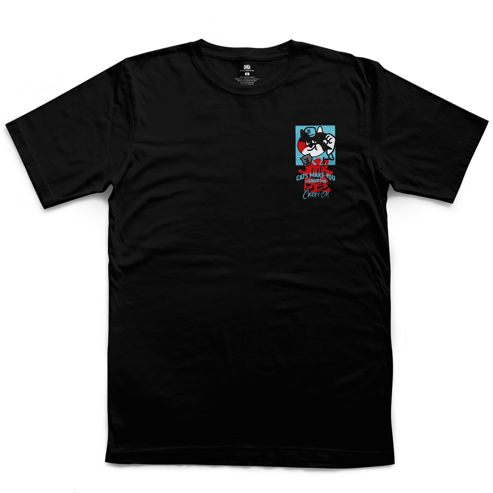 Beyond the Limit is Just the Beginning | CATS MAKE YOU STRONGER CLUB Cat Slave Charity T-shirt | May Hong Kong Fitness Challenge x Tai O Stray Cat Home | OH YOU MADE MY DAY | Light Blue/Dark Blue/Black | Unisex