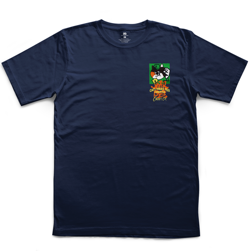Beyond the Limit is Just the Beginning | CATS MAKE YOU STRONGER CLUB Cat Slave Charity T-shirt | May Hong Kong Fitness Challenge x Tai O Stray Cat Home | OH YOU MADE MY DAY | Light Blue/Dark Blue/Black | Unisex