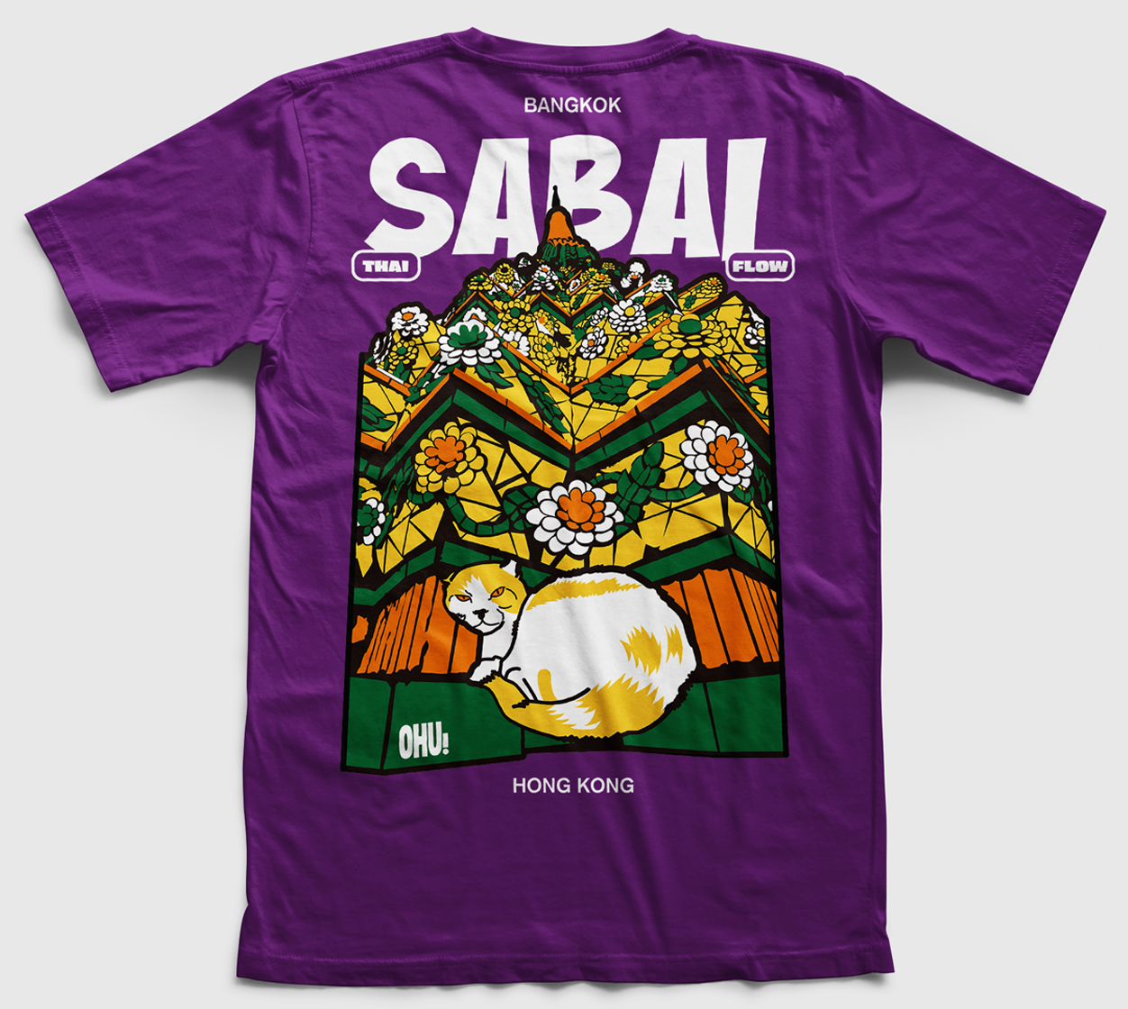泰浪流 THAI FLOW SABAI 貓咪 TEE｜泰國流浪貓 旅人生活哲學 T‑shirt | 白 / 黑色 | 男女適穿