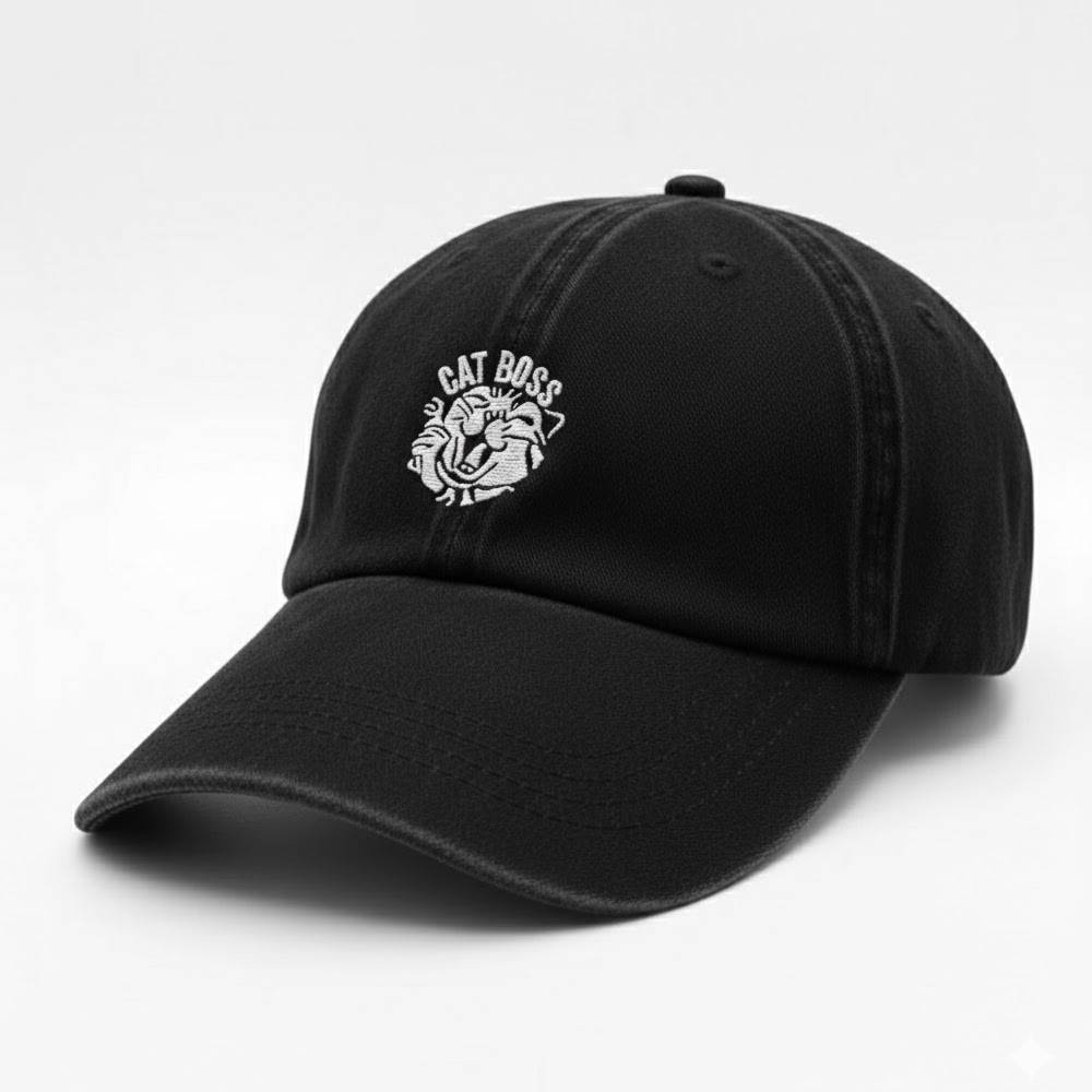 My Boss is a Cat Lover Baseball Cap | CAT BOSS Embroidered Vintage Cap | A Must-Have Cat Cap for Cat Lovers (Hong Kong Design) 