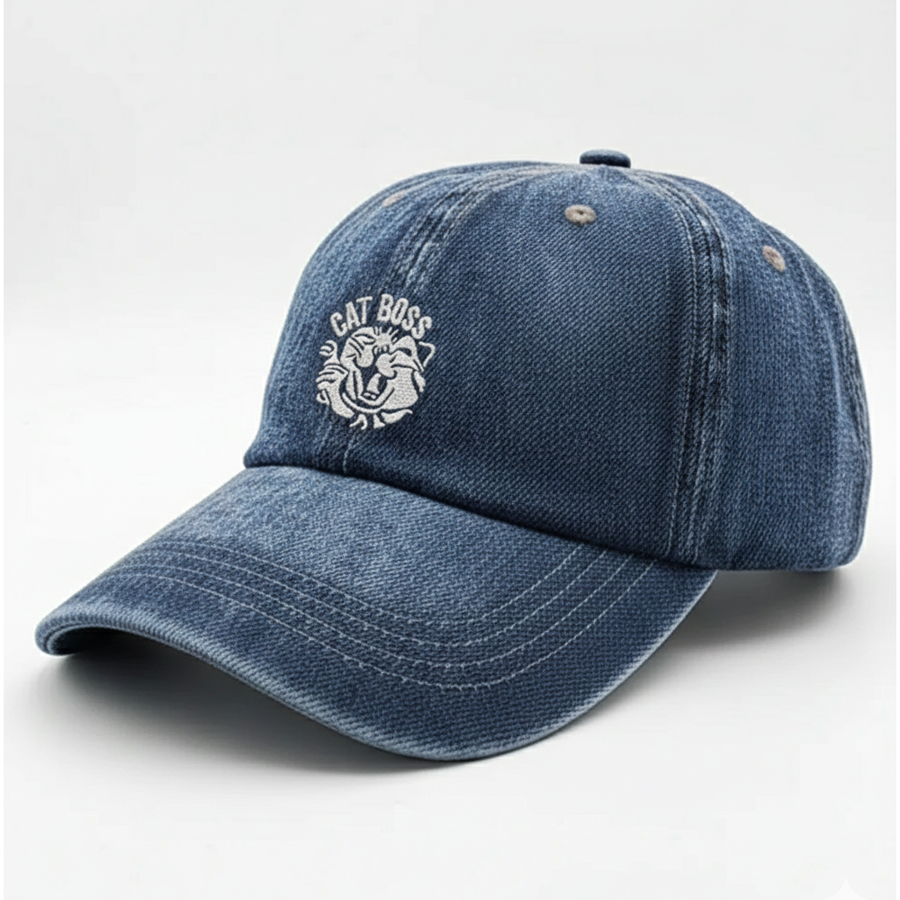 My Boss is a Cat Lover Baseball Cap | CAT BOSS Embroidered Vintage Cap | A Must-Have Cat Cap for Cat Lovers (Hong Kong Design) 
