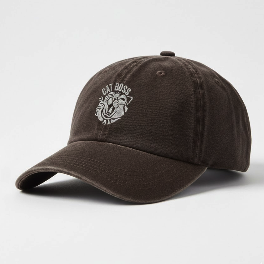 My Boss is a Cat Lover Baseball Cap | CAT BOSS Embroidered Vintage Cap | A Must-Have Cat Cap for Cat Lovers (Hong Kong Design) 