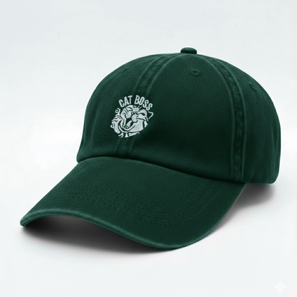 My Boss is a Cat Lover Baseball Cap | CAT BOSS Embroidered Vintage Cap | A Must-Have Cat Cap for Cat Lovers (Hong Kong Design) 