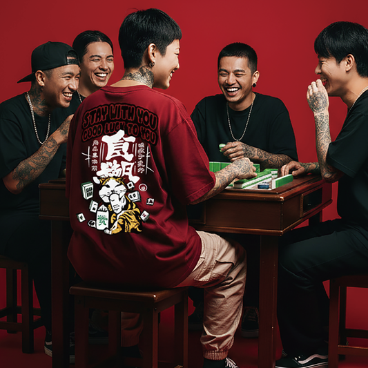 雀神好手氣  藏青/白/棗紅色 貓奴T恤  中性 貓奴T恤