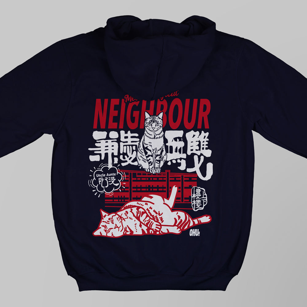 樓上樓下 兼愛無雙 | Neighbour the Great 新加坡貓文化外套 | 藏青色 | 男女適穿